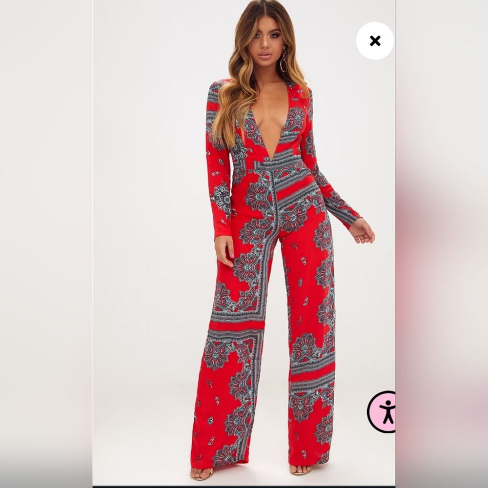 NWT PLT plunge jumpsuit